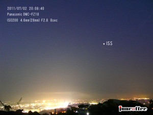 国際宇宙ステーション2011年7月2日20時08分40秒高知市にて